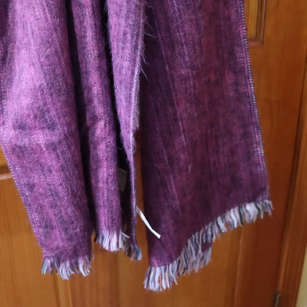 Highlander Alpaca Purple Oversized Blanket Scarf Wrap Throw Huge 27x78